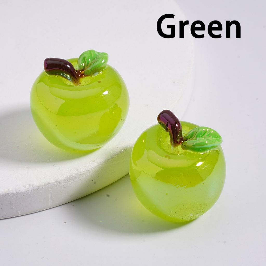 Acrylic Beads UV Coating Cute Vivid Apples Red & Green 20*22MM (Single Color is available for 100pcs(whole bag)Only)