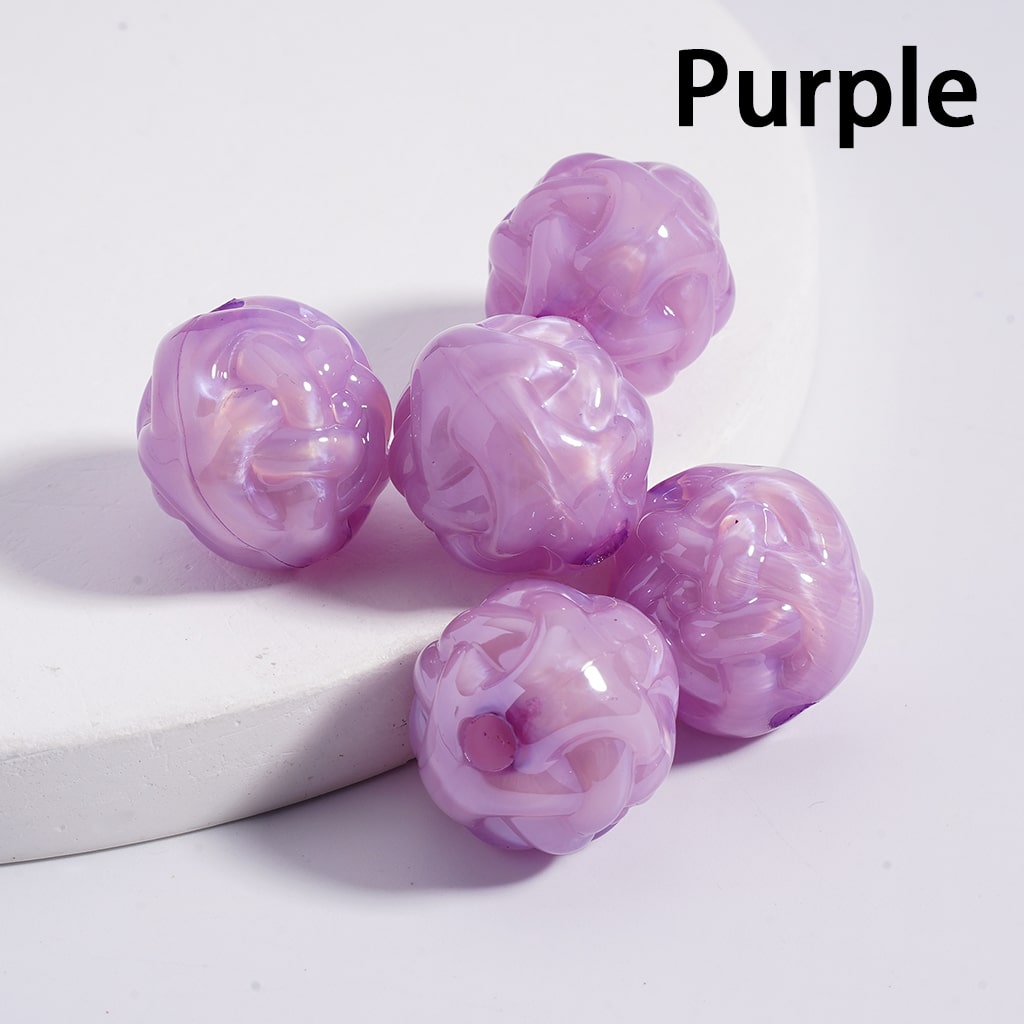 Acrylic Beads Glossy Cute Ball of Yarn Shape Multi-Color 16MM (Single Color is available for 200pcs(whole bag)Only)