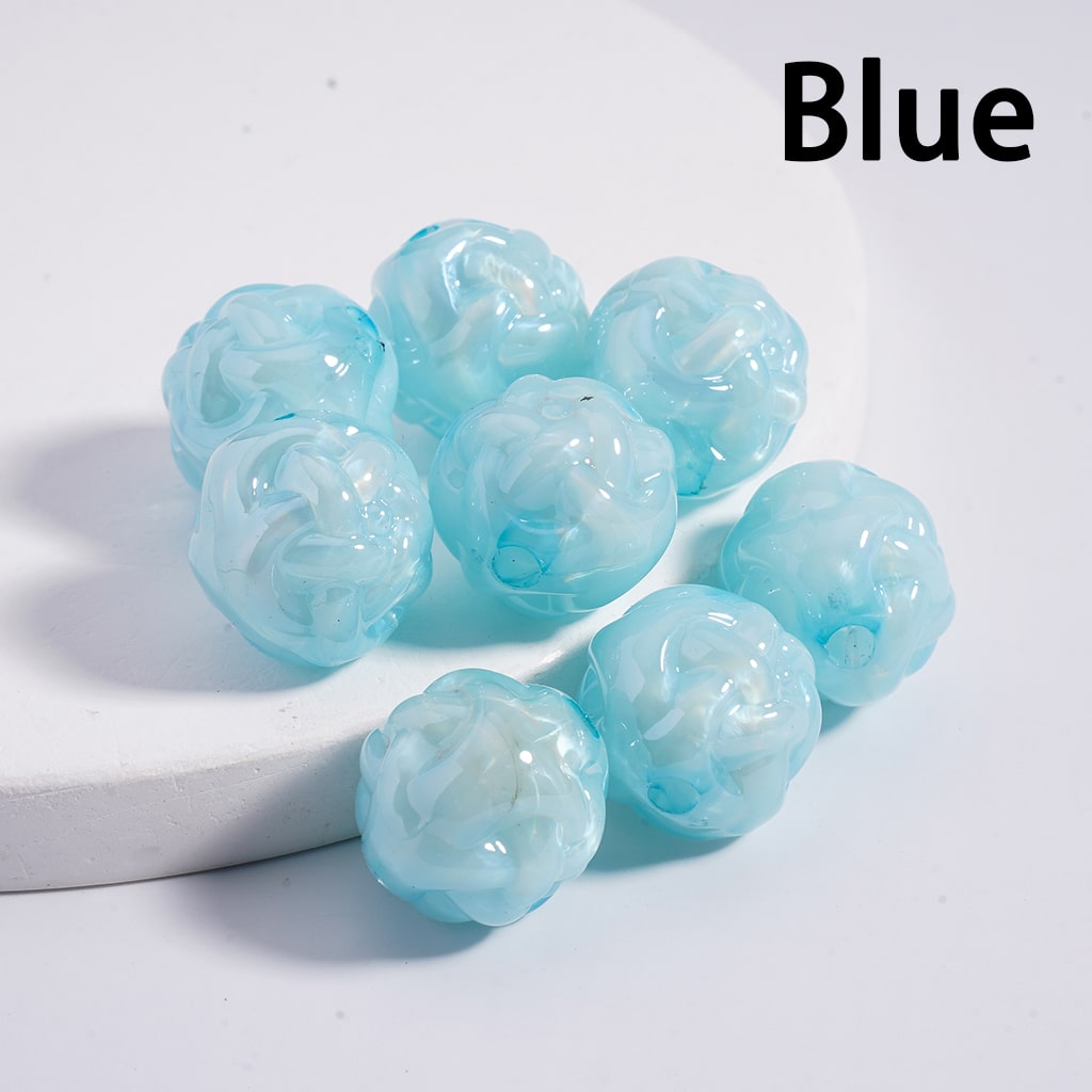 Acrylic Beads Glossy Cute Ball of Yarn Shape Multi-Color 16MM (Single Color is available for 200pcs(whole bag)Only)