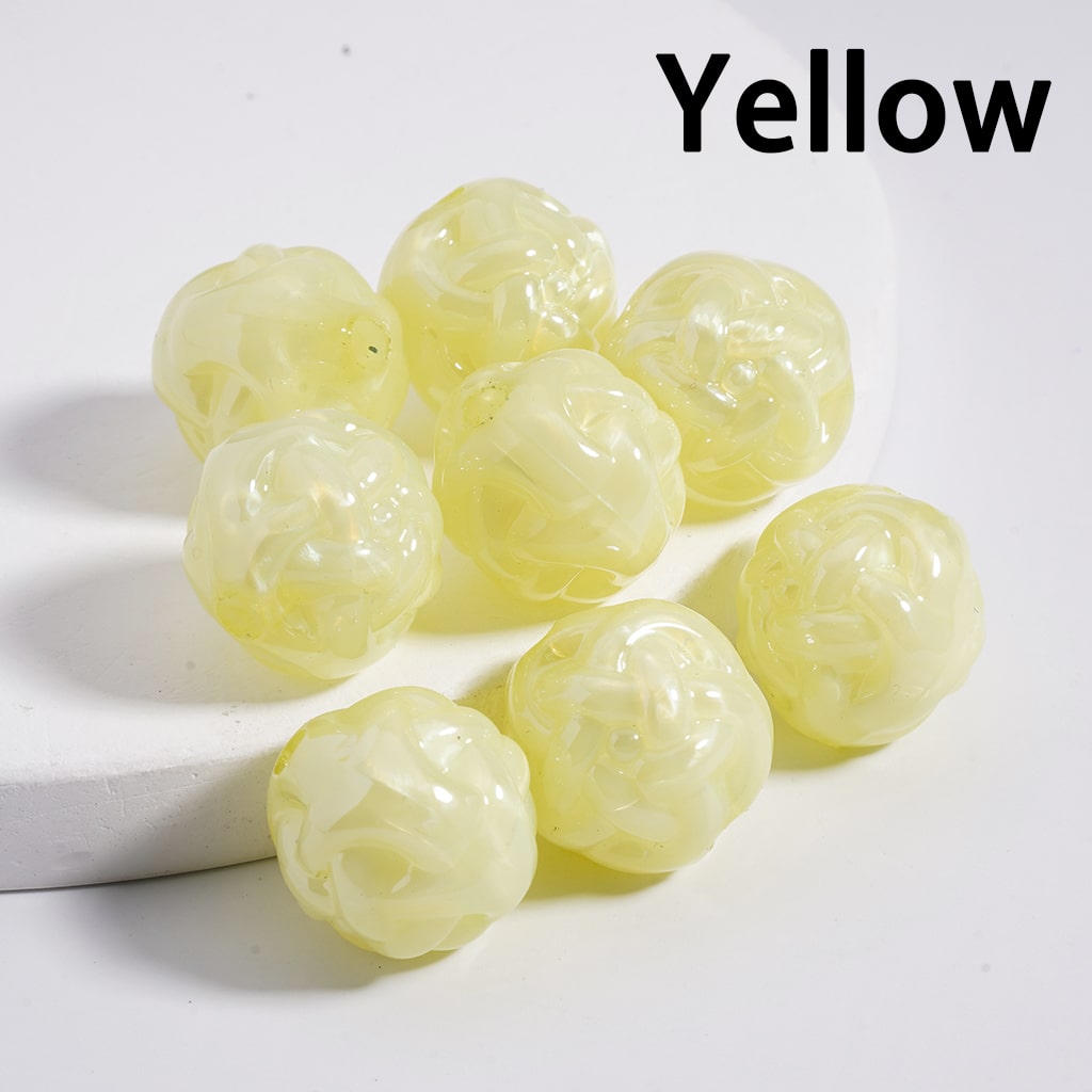 Acrylic Beads Glossy Cute Ball of Yarn Shape Multi-Color 16MM (Single Color is available for 200pcs(whole bag)Only)