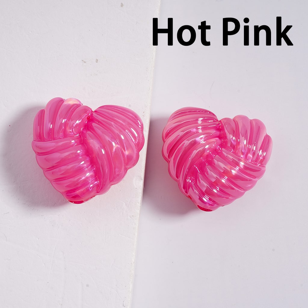 Acrylic Beads Shiny Cute Heart of Yarn Shape Multi-Color 20*22MM (Single Color is available for 200pcs(whole bag)Only)