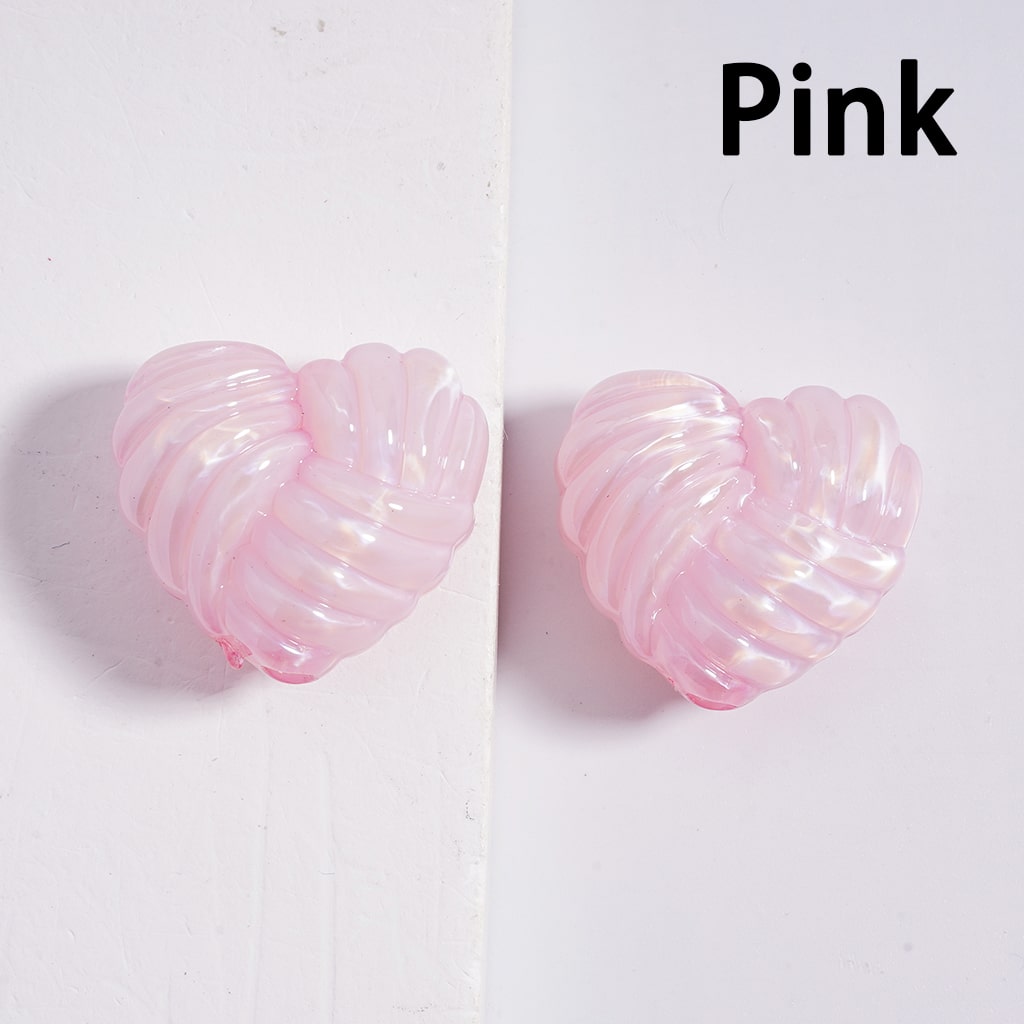 Acrylic Beads Shiny Cute Heart of Yarn Shape Multi-Color 20*22MM (Single Color is available for 200pcs(whole bag)Only)