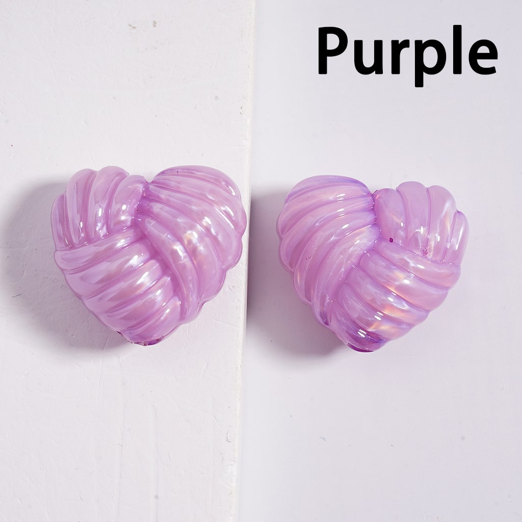 Acrylic Beads Shiny Cute Heart of Yarn Shape Multi-Color 20*22MM (Single Color is available for 200pcs(whole bag)Only)