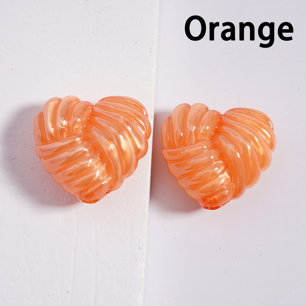 Acrylic Beads Shiny Cute Heart of Yarn Shape Multi-Color 20*22MM (Single Color is available for 200pcs(whole bag)Only)