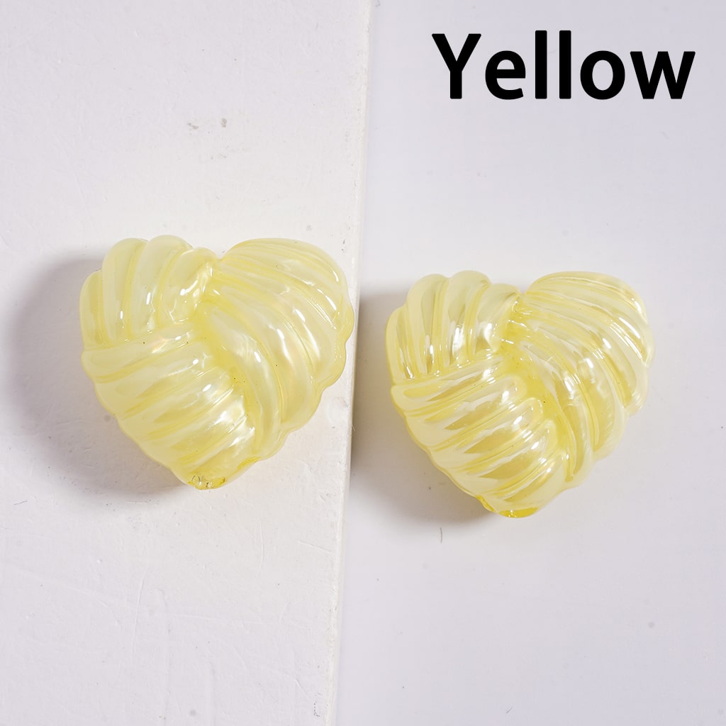 Acrylic Beads Shiny Cute Heart of Yarn Shape Multi-Color 20*22MM (Single Color is available for 200pcs(whole bag)Only)