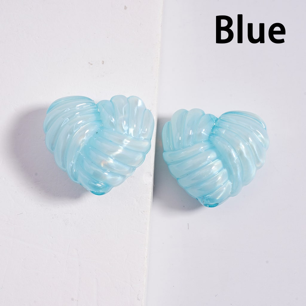 Acrylic Beads Shiny Cute Heart of Yarn Shape Multi-Color 20*22MM (Single Color is available for 200pcs(whole bag)Only)