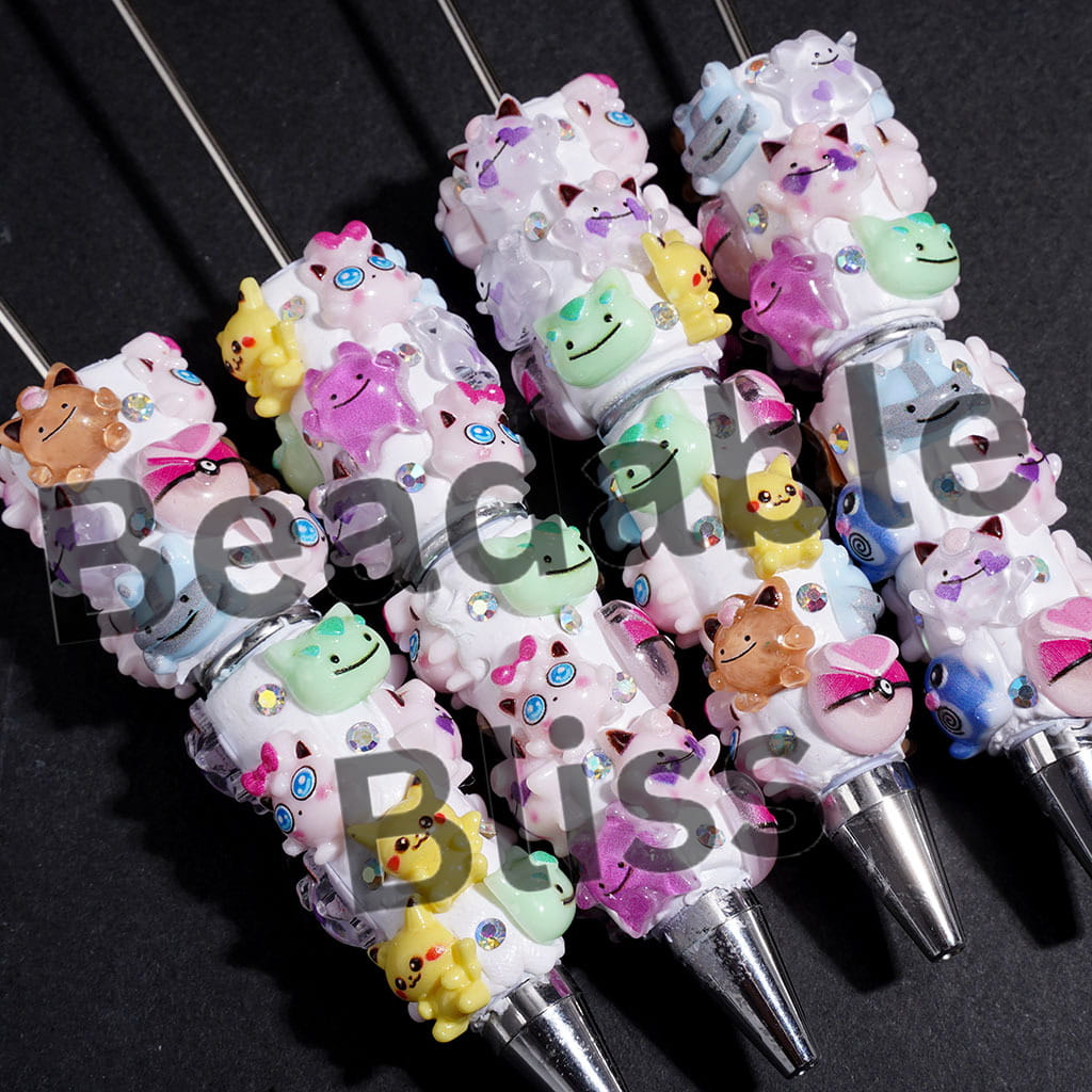 Small Monster Character Series and AB Rhinestones Beadable Clay Pens
