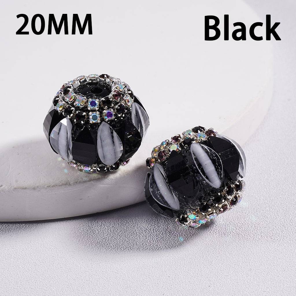 Acrylic Beads Cute Pumpkin Shape Colorful Rhinestones Chains Double Color 20MM