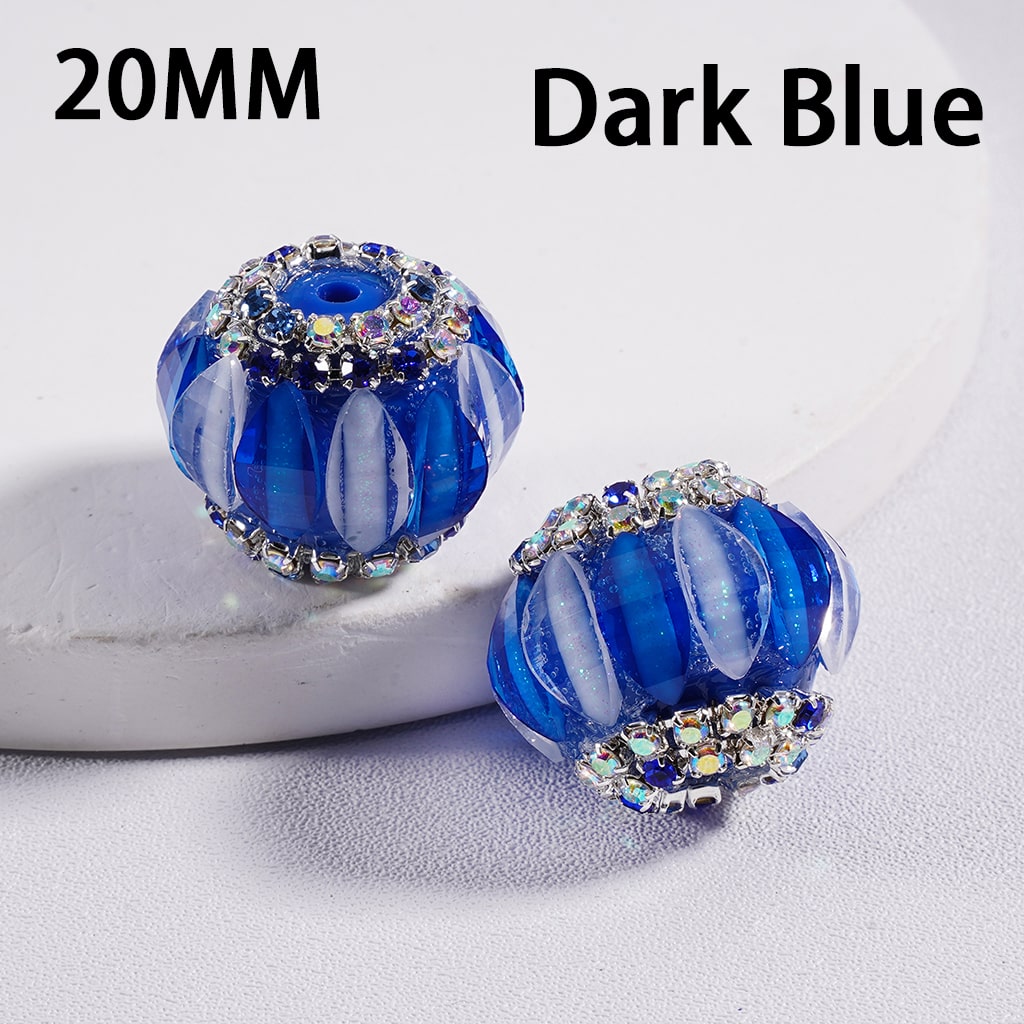 Acrylic Beads Cute Pumpkin Shape Colorful Rhinestones Chains Double Color 20MM
