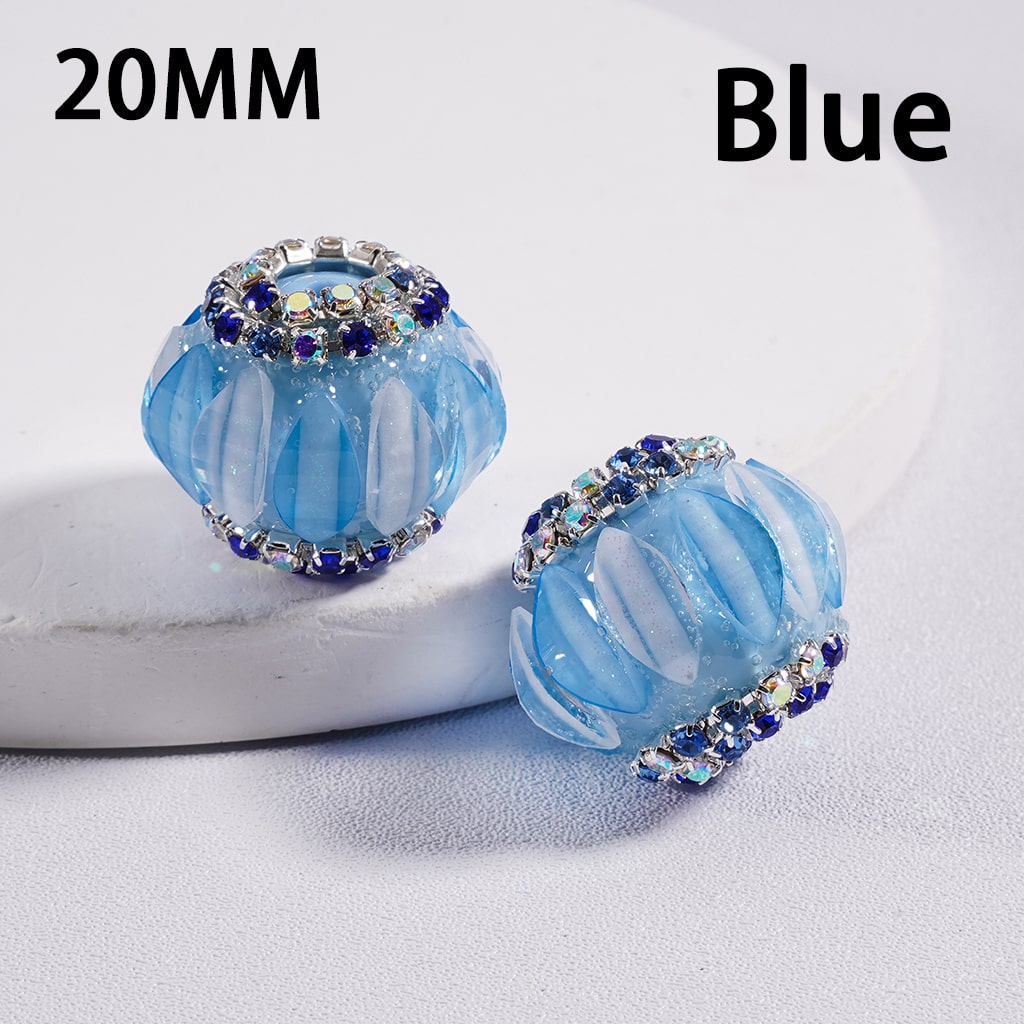 Acrylic Beads Cute Pumpkin Shape Colorful Rhinestones Chains Double Color 20MM