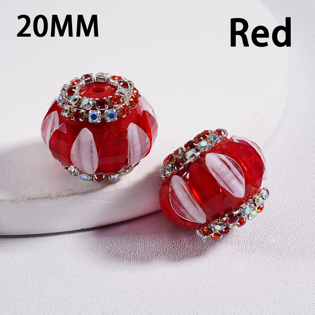 Acrylic Beads Cute Pumpkin Shape Colorful Rhinestones Chains Double Color 20MM