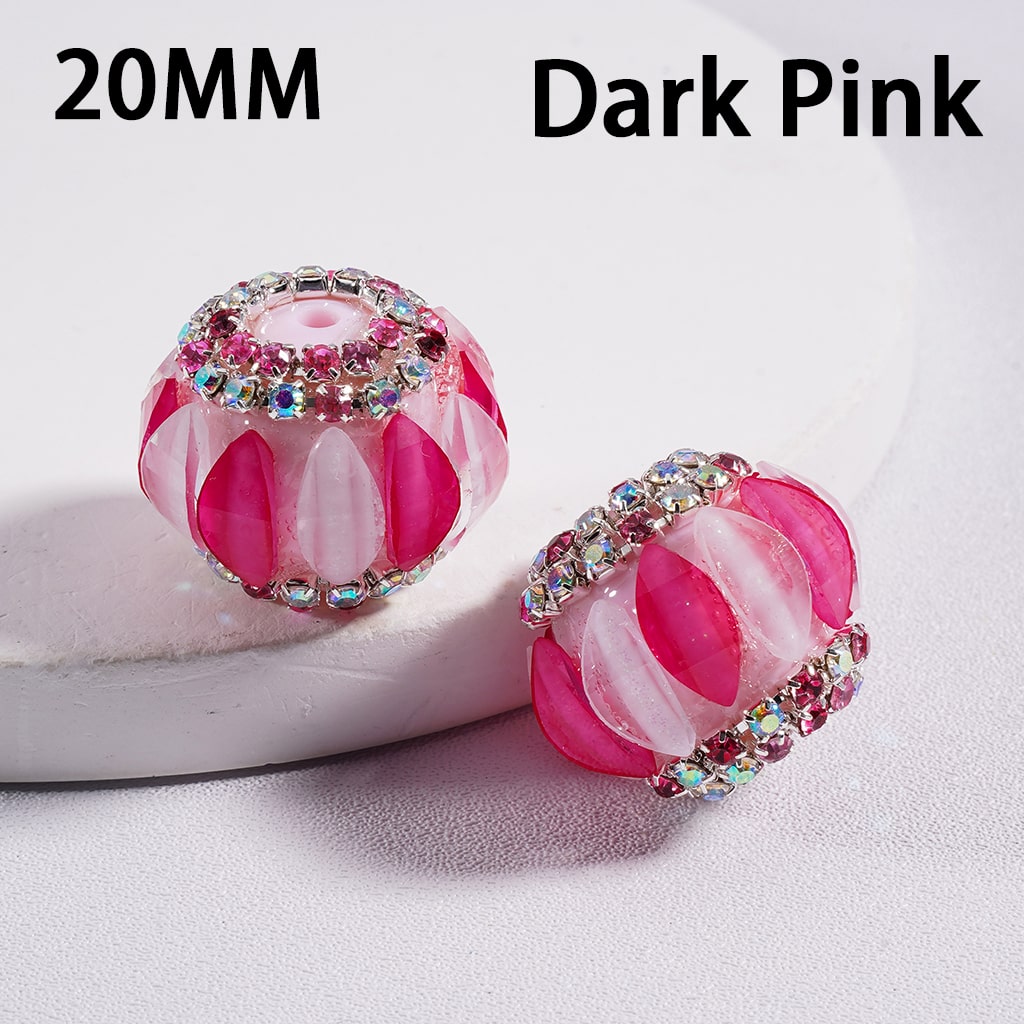 Acrylic Beads Cute Pumpkin Shape Colorful Rhinestones Chains Double Color 20MM