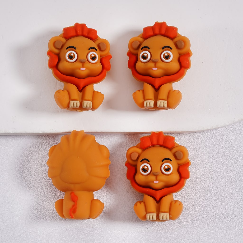 Silicone Focal Beads 3D Cute Animals Cow Panda Sloth Hippo Lion Gorilla