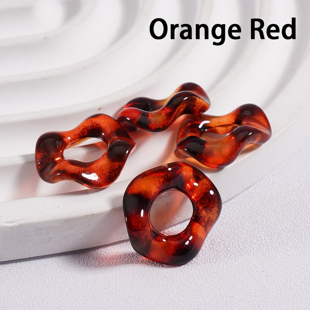 Spacer Acrylic Beads Wave Shape Large Hole Dark Color Series 16MM (Single Color is available for 500pcs(whole bag)Only)