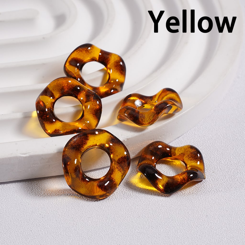 Spacer Acrylic Beads Wave Shape Large Hole Dark Color Series 16MM (Single Color is available for 500pcs(whole bag)Only)