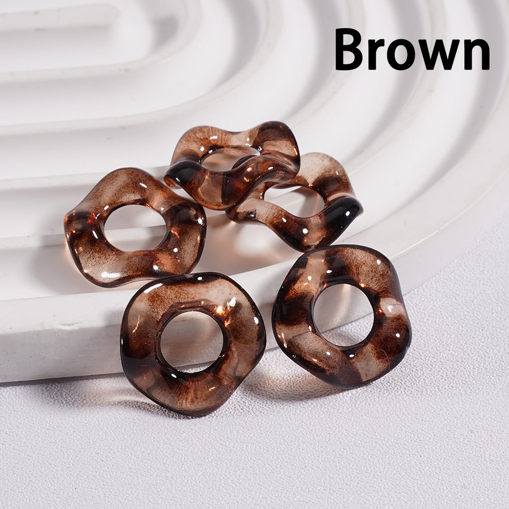 Spacer Acrylic Beads Wave Shape Large Hole Dark Color Series 16MM (Single Color is available for 500pcs(whole bag)Only)