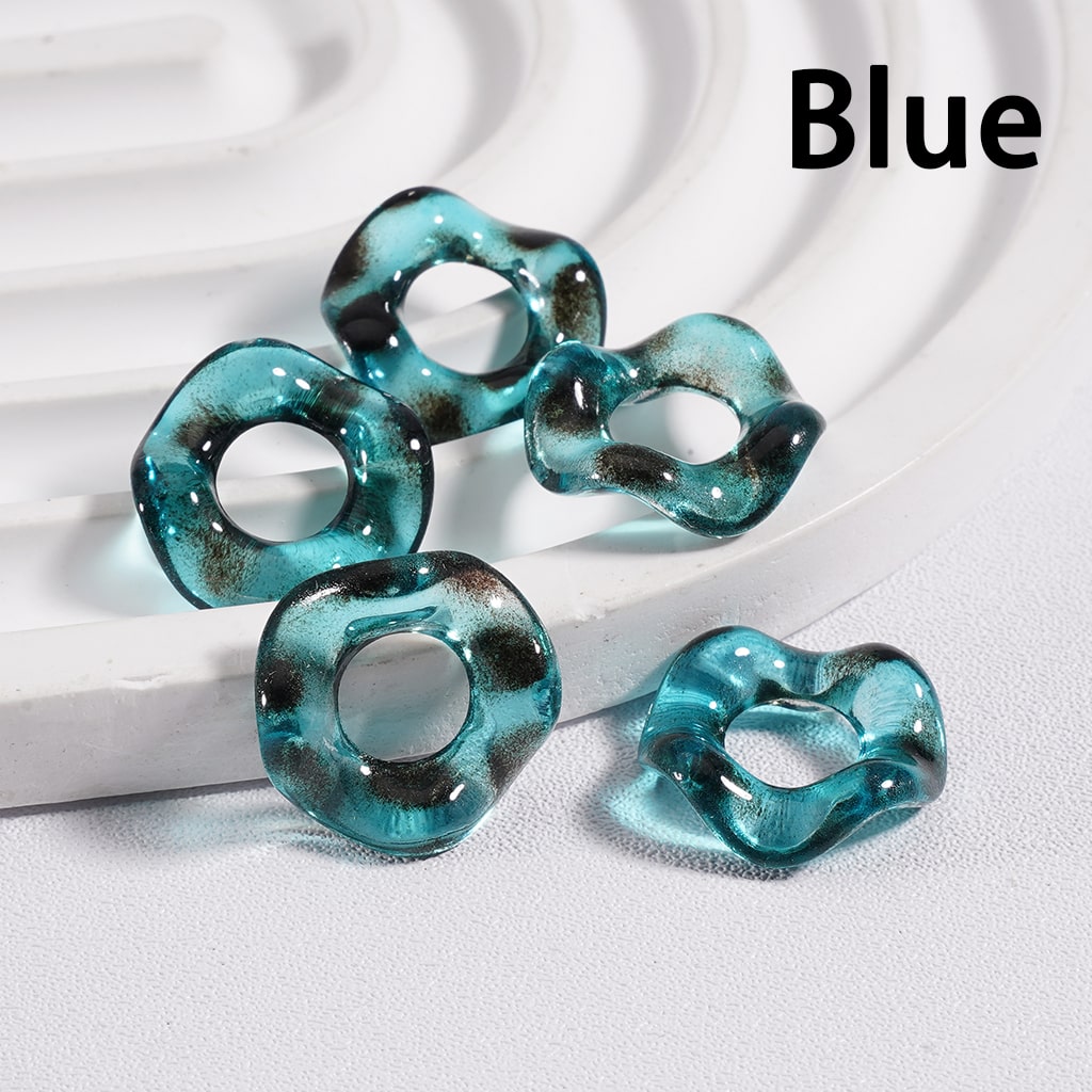 Spacer Acrylic Beads Wave Shape Large Hole Dark Color Series 16MM (Single Color is available for 500pcs(whole bag)Only)