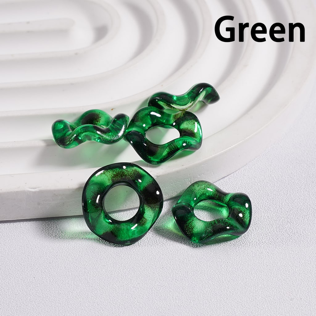 Spacer Acrylic Beads Wave Shape Large Hole Dark Color Series 16MM (Single Color is available for 500pcs(whole bag)Only)