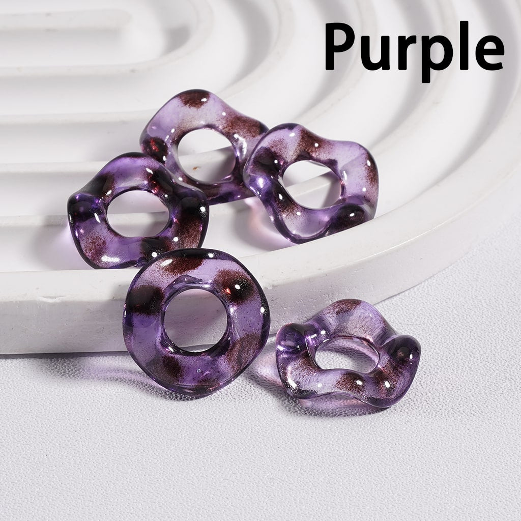 Spacer Acrylic Beads Wave Shape Large Hole Dark Color Series 16MM (Single Color is available for 500pcs(whole bag)Only)