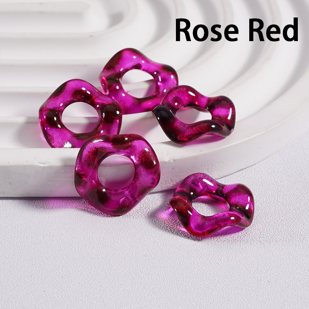 Spacer Acrylic Beads Wave Shape Large Hole Dark Color Series 16MM (Single Color is available for 500pcs(whole bag)Only)