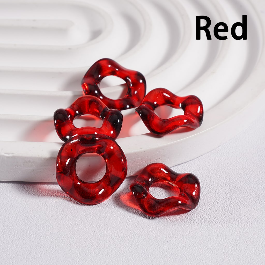 Spacer Acrylic Beads Wave Shape Large Hole Dark Color Series 16MM (Single Color is available for 500pcs(whole bag)Only)