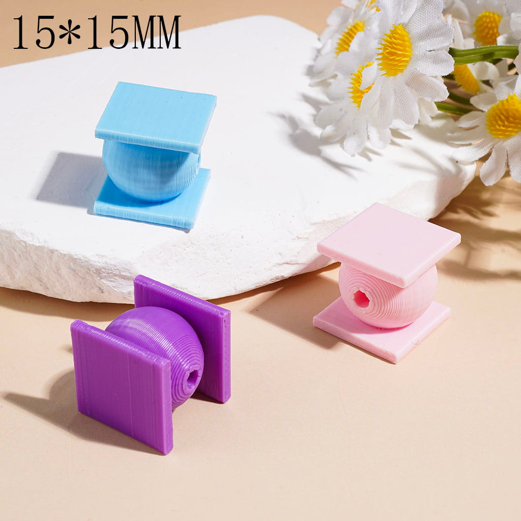 Acrylic Attachment with Double-Sided Flat Back for Beadable Pens, Horizontal Hole, 15*15MM Random Mix