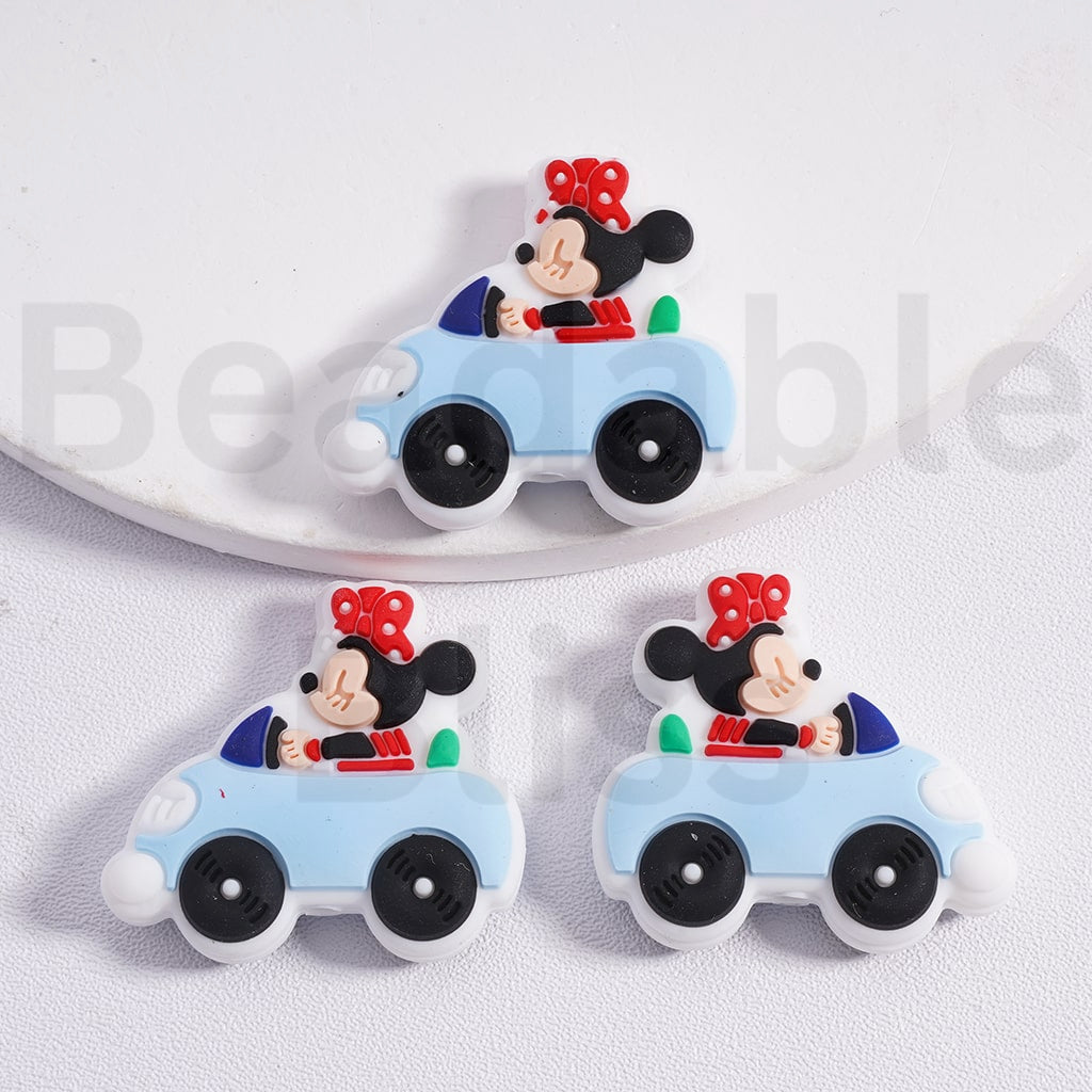 Silicone Focal Beads Cute Micke Minni Chib Maruko-cha Drives the Car