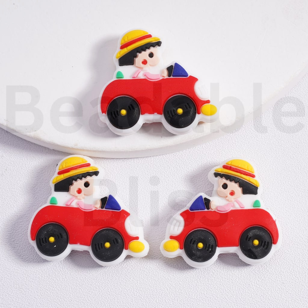 Silicone Focal Beads Cute Micke Minni Chib Maruko-cha Drives the Car