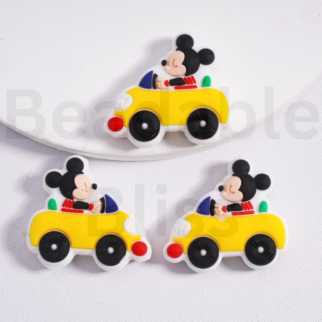 Silicone Focal Beads Cute Micke Minni Chib Maruko-cha Drives the Car