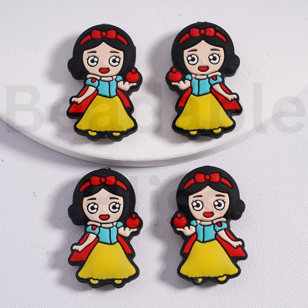 Silicone Focal Beads Princess Snow Whit Holds the Poisonous Apple