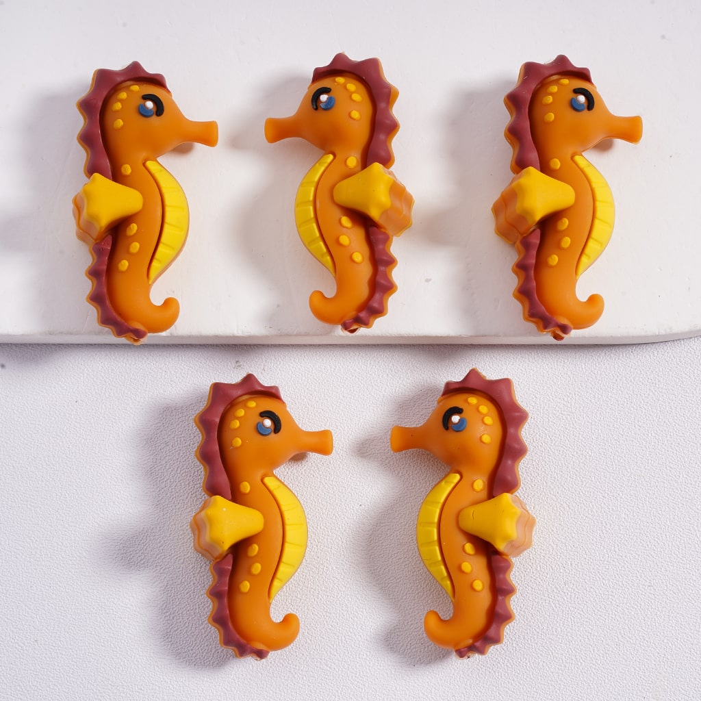 Silicone Focal Beads 3D Cute Marine Ocean Animals Shark Sea Horse Starfish Jellyfish Octopus