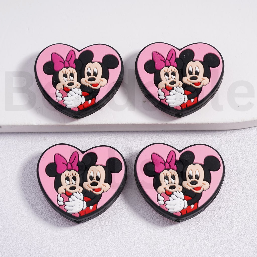 Silicone Focal Beads Cute Disne Cartoons Stitc Winni the Pooh Ange Micke Minni Pigle Donal Duck Dais