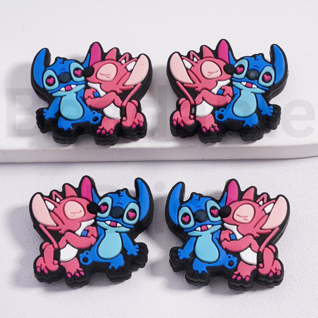 Silicone Focal Beads Cute Disne Cartoons Stitc Winni the Pooh Ange Micke Minni Pigle Donal Duck Dais