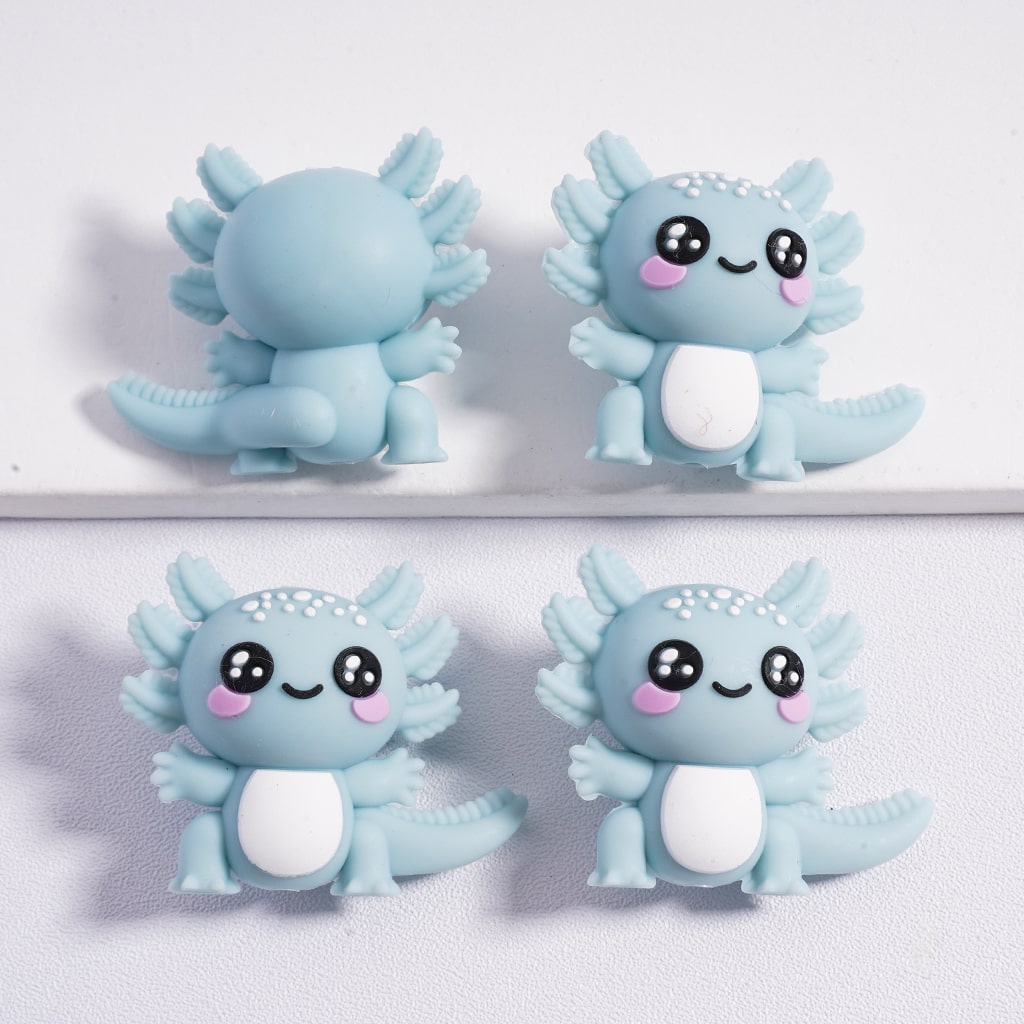 Silicone Focal Beads 3D Little Cute Axolotl Solid Color