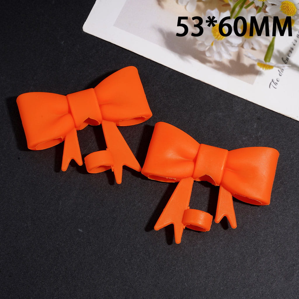 Food Grade Cup Tumbler Silicone Straw Topper Orange Bowknot