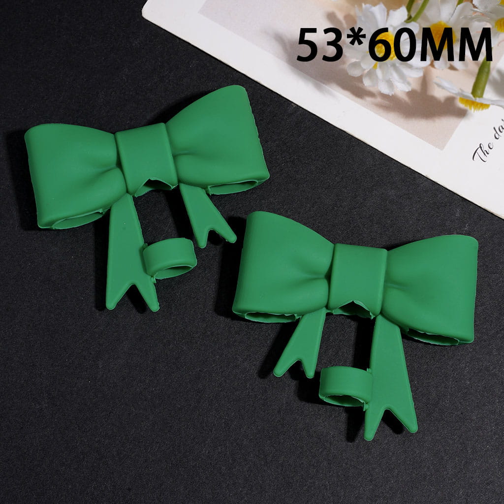 Food Grade Cup Tumbler Silicone Straw Topper Cute Bowknot in Dark Green