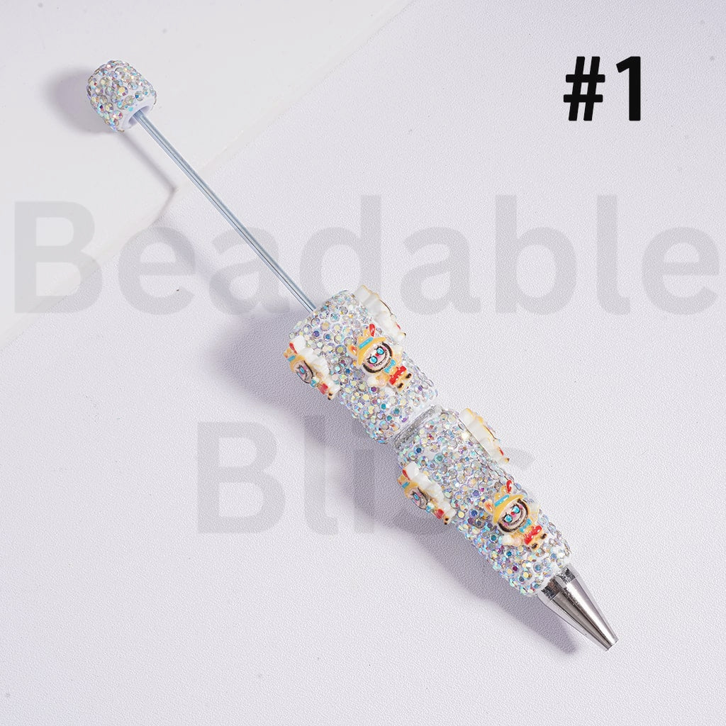 Beadable Clay Pen Luminous with AB Rhinestones Cute Labub in Different Costume