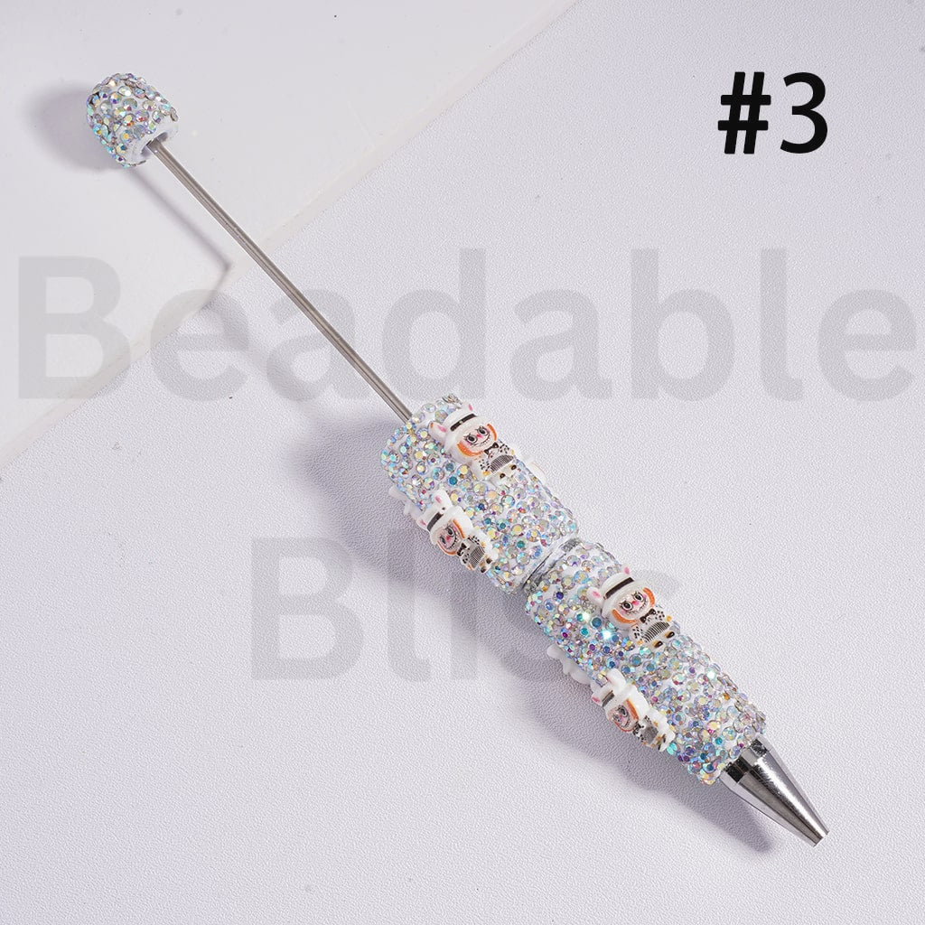 Beadable Clay Pen Luminous with AB Rhinestones Cute Labub in Different Costume
