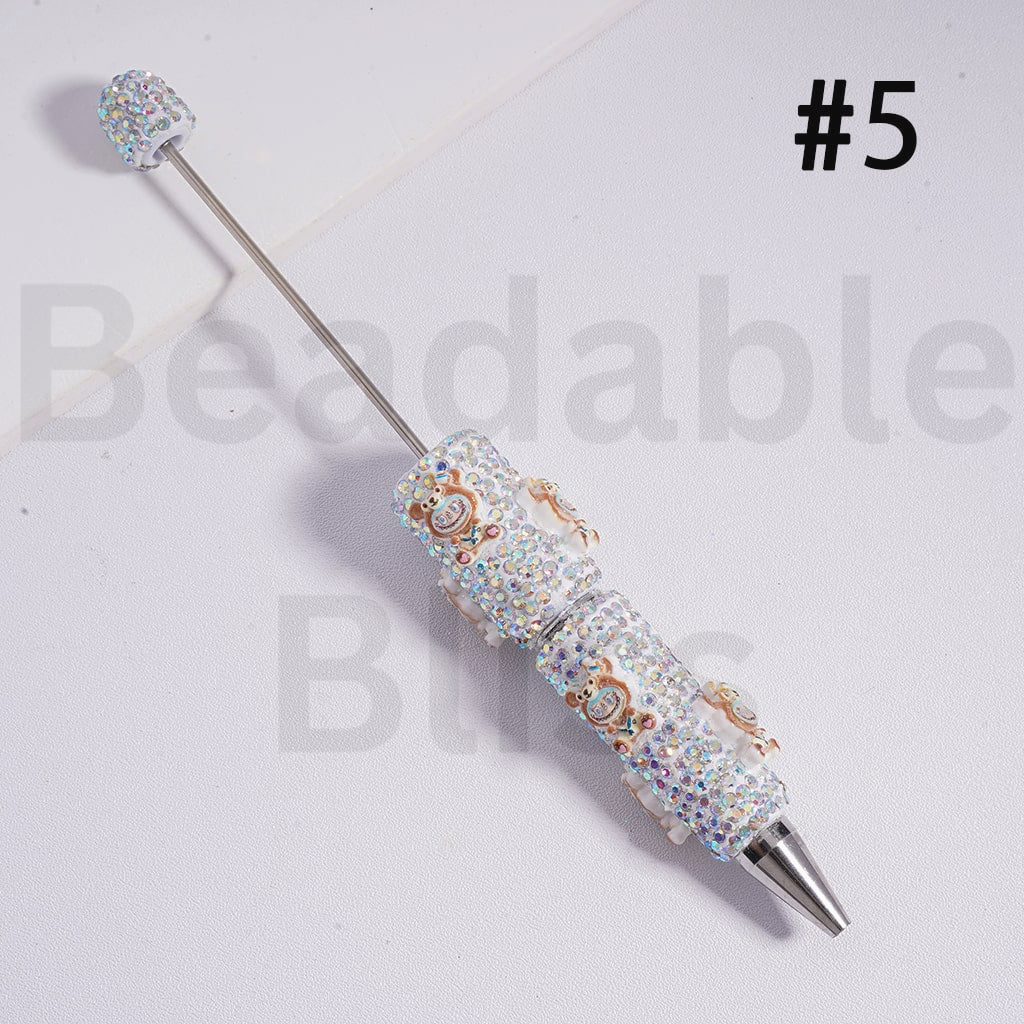 Beadable Clay Pen Luminous with AB Rhinestones Cute Labub in Different Costume