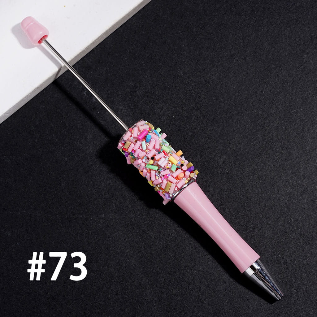 Hand-Made Beadable Pens with Mini Shiny Sequin and Faux Sprinkles, Multi-Color