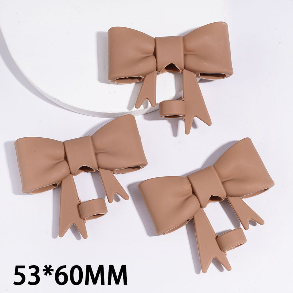 Food Grade Cup Tumbler Silicone Straw Topper Cute Bowknot in Light Brown