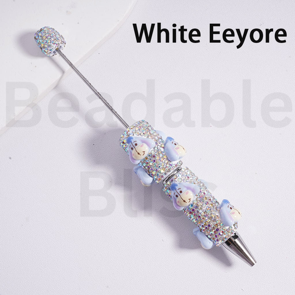 Beadable Clay Pens with AB & Black Rhinestones Winni the Poo & The Aristoca Series Pigle Mari Eeyor Tigge