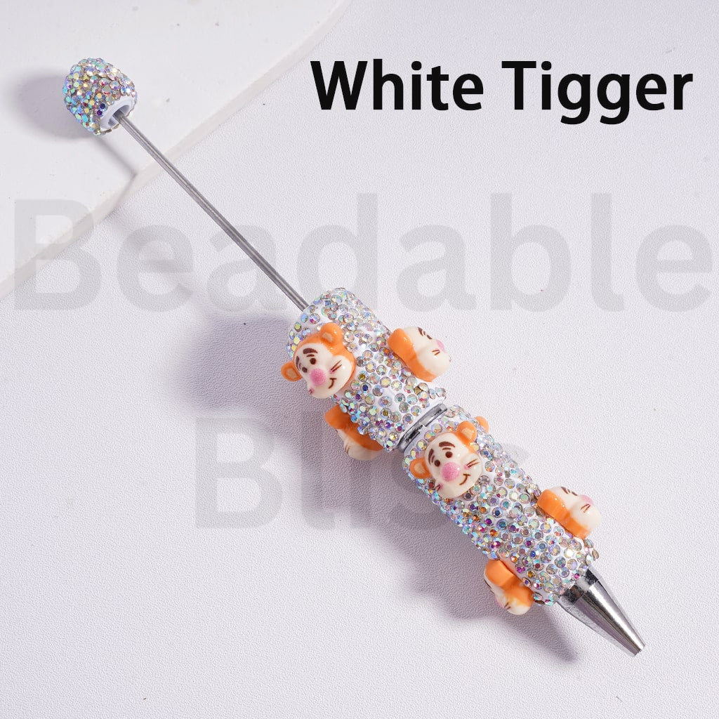 Beadable Clay Pens with AB & Black Rhinestones Winni the Poo & The Aristoca Series Pigle Mari Eeyor Tigge