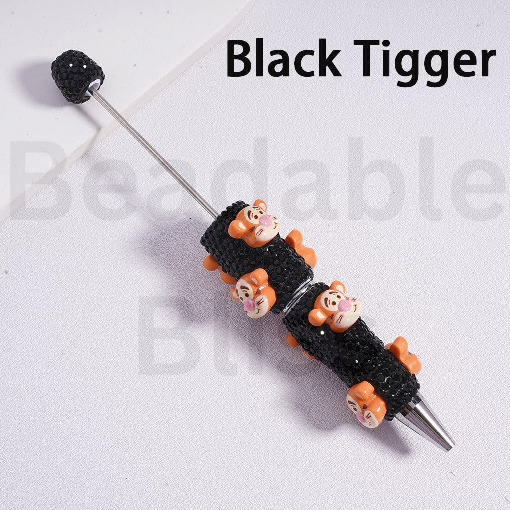 Beadable Clay Pens with AB & Black Rhinestones Winni the Poo & The Aristoca Series Pigle Mari Eeyor Tigge