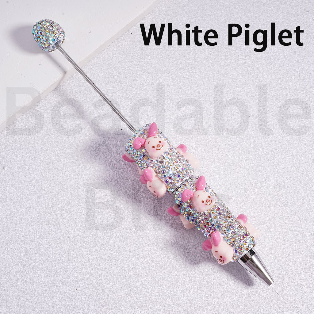 Beadable Clay Pens with AB & Black Rhinestones Winni the Poo & The Aristoca Series Pigle Mari Eeyor Tigge