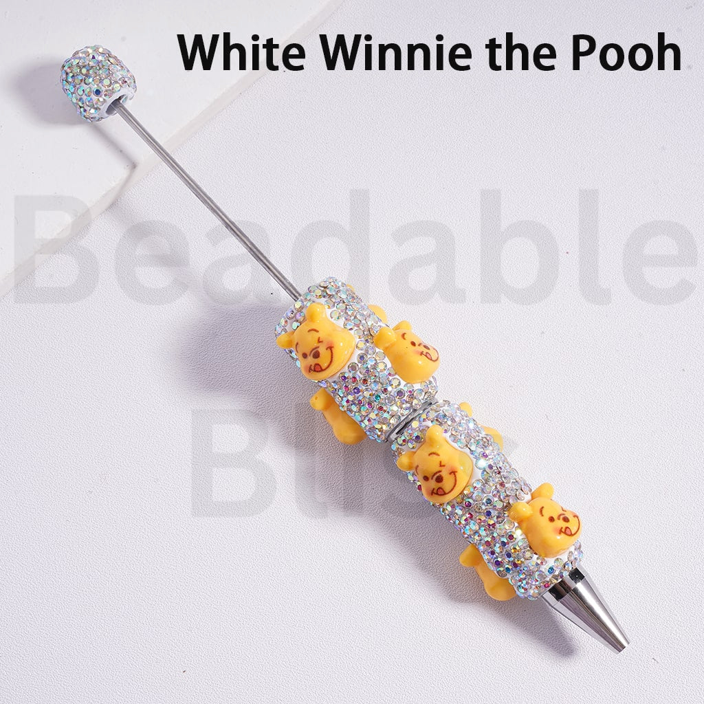 Beadable Clay Pens with AB & Black Rhinestones Winni the Poo & The Aristoca Series Pigle Mari Eeyor Tigge