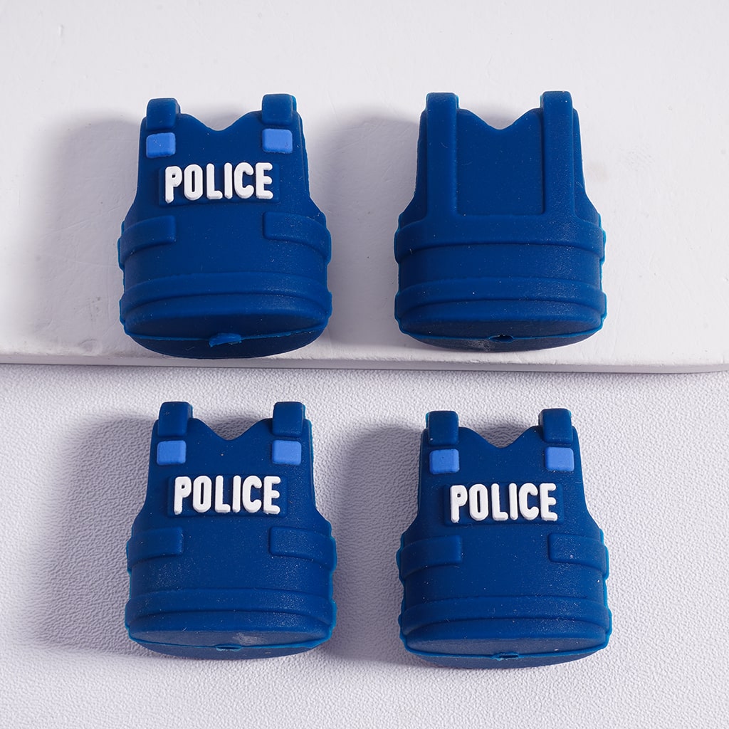Silicone Focal Beads 3D Cute Gnome with Police Firefighter Doctor Uniform
