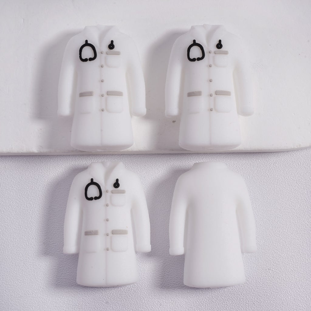 Silicone Focal Beads 3D Cute Gnome with Police Firefighter Doctor Uniform