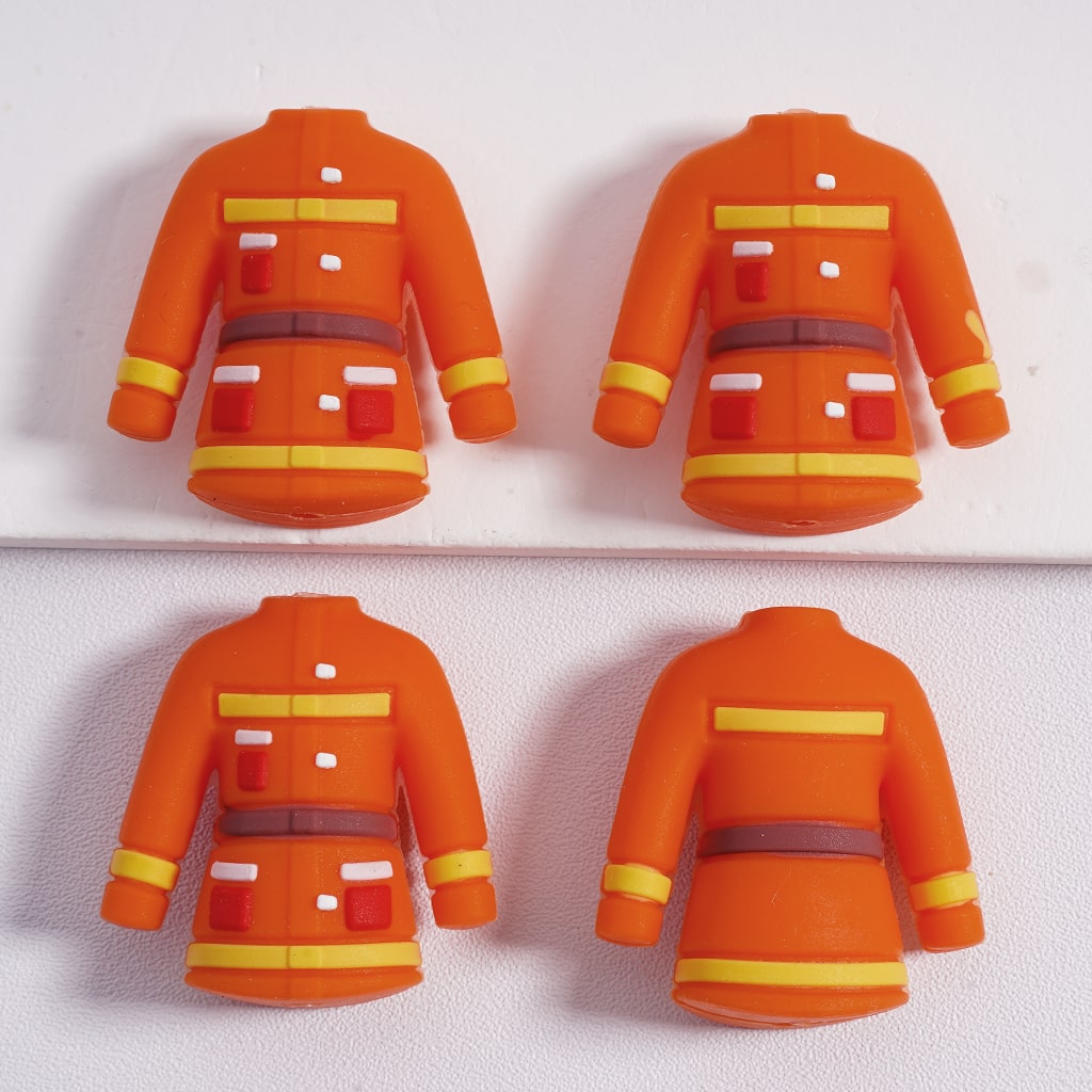 Silicone Focal Beads 3D Cute Gnome with Police Firefighter Doctor Uniform