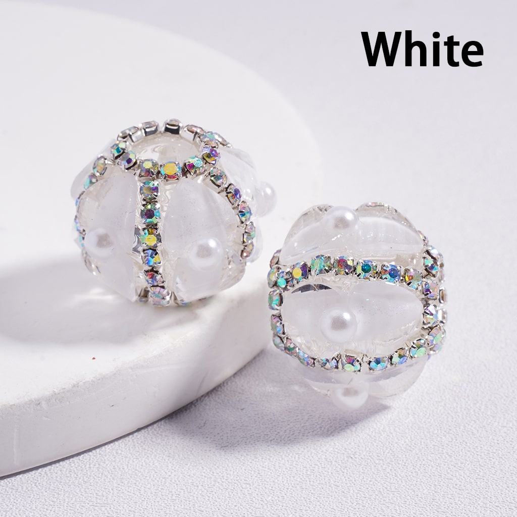 Acrylic Beads Shiny Heart & AB Rhinestones Round Pearls Multi-Color 20MM